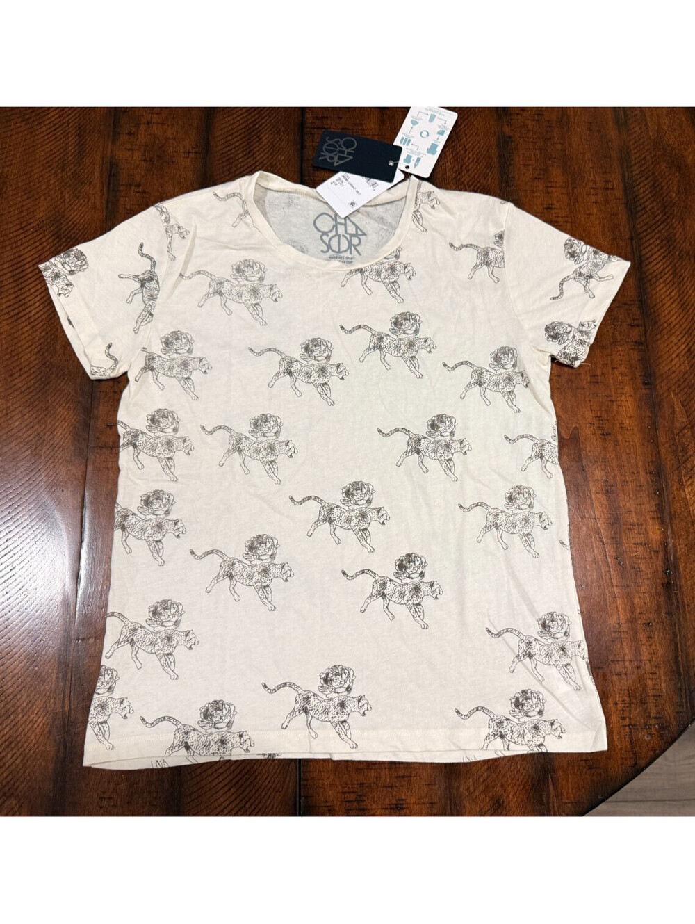 Chaser Brand - Cat Rose Floral Graphic Vintage Jersey Crew Neck Tee NWT M
